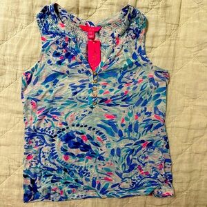 NWT Lilly Pulitzer Essie Top in Breakwater Tint Party Wave XXS